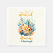 魔法の人魚の誕生日パーティー スタンダードカクテルナプキン (正面)