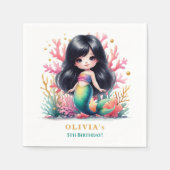 魔法の人魚の誕生日パーティー スタンダードカクテルナプキン (正面)