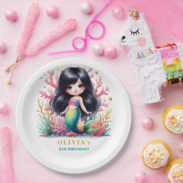 魔法の人魚の誕生日パーティー ペーパープレート