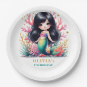 魔法の人魚の誕生日パーティー ペーパープレート (正面)
