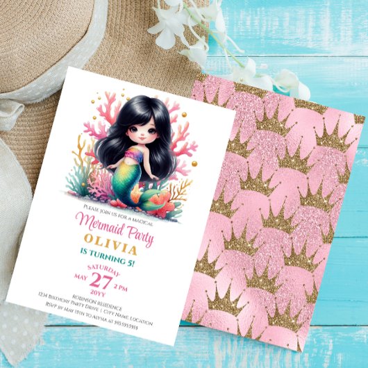 魔法の人魚の誕生日パーティー 招待状
