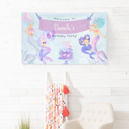 魔法の人魚の誕生日パーティー 横断幕 (インサイチュ)