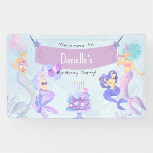 魔法の人魚の誕生日パーティー 横断幕 (横)