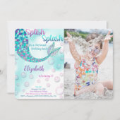 魔法の人魚の誕生日写真招待状 招待状 (正面)