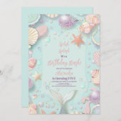 魔法の人魚の誕生日 招待状 (正面/裏面)