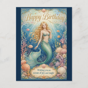 魔法の人魚の誕生日~波の下の世界 シーズンポストカード