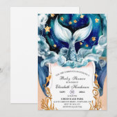 魔法の人魚の赤ちゃんシャワー 招待状 (正面/裏面)