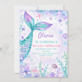 魔法の人魚テールバースデーパーティー 招待状 (正面)
