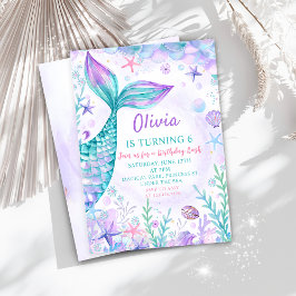 魔法の人魚テールバースデーパーティー 招待状