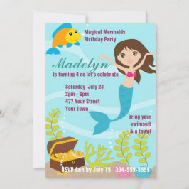 魔法の人魚プールパーティー 招待状