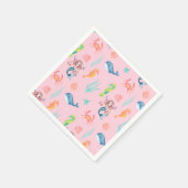 魔法の人魚ホエールレインボー誕生日ガールパーティー スタンダードカクテルナプキン (角)