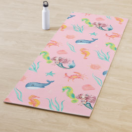 魔法の人魚ホエールレインボー誕生日ガールパーティー ヨガマット