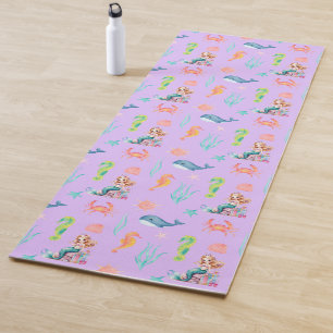 魔法の人魚ホエールレインボー誕生日ガールパーティー ヨガマット