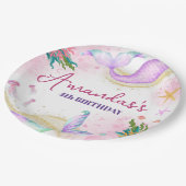 魔法の人魚誕生日ザシー ペーパープレート (アングル)