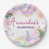 魔法の人魚誕生日ザシー ペーパープレート (正面)