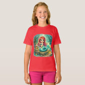 魔法の人魚 | かわいい水中ファンタジーデザイン Tシャツ (正面フル)