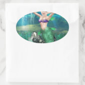魔法の人魚 楕円形シール (バッグ)
