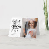 魔法の休日の季節の写真クリスマスフォールディング シーズンカード (正面)