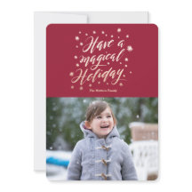 魔法の休日紙ホリデーフォトカード