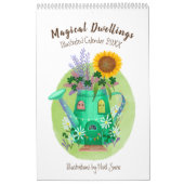 魔法の住居カレン図解入りの、写真付きのダー カレンダー (カバー)