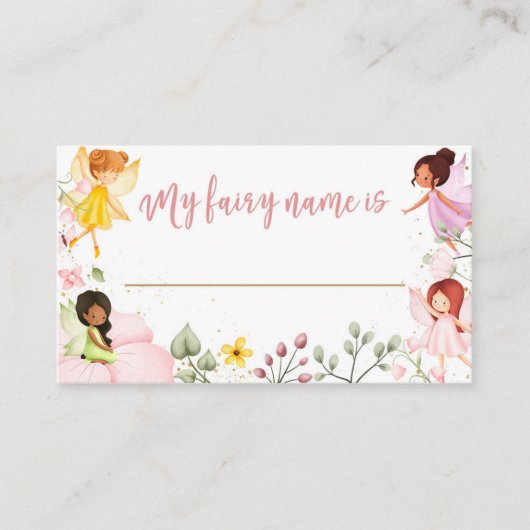魔法の何あなたの妖精の名前誕生日ゲーム エンクロージャーカード (正面)
