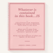 魔法の作成ボックスのピンクの現ガーリー現 ノートブック (正面)