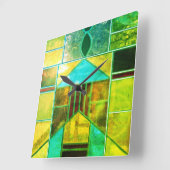 魔法の光が窓から差し込む スクエア壁時計 (傾斜)