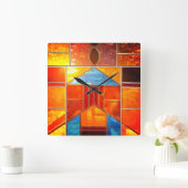 魔法の光が窓から差し込む スクエア壁時計 (ホーム)