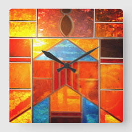 魔法の光が窓から差し込む スクエア壁時計