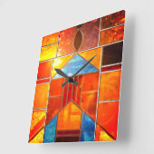 魔法の光が窓から差し込む スクエア壁時計 (傾斜)