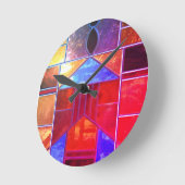 魔法の光が窓から漏れる ラウンド壁時計 (傾斜)