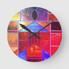 魔法の光が窓から漏れる ラウンド壁時計