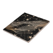 魔法の光沢のある金ゴールド星の文字列と《写真》ぼけ味ライト タイル (側面)