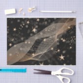 魔法の光沢のある金ゴールド星の文字列と《写真》ぼけ味ライト 薄葉紙 (クラフト)