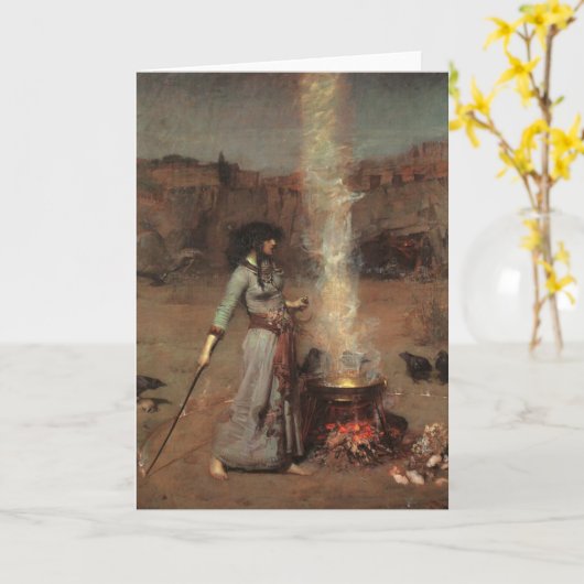 魔法の円、J.W. Waterhouse 1886年 カード (黄色い花)