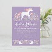 魔法の写真ユニコーン誕生日パーティー 招待状 (スタンド正面)