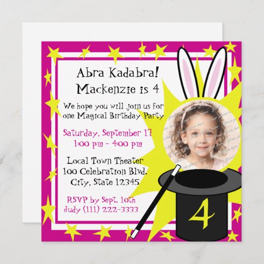 魔法の写真 招待状 (正面/裏面)