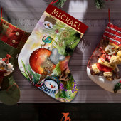 魔法の冬のクリッおもしろいタークリスマスストッキング ラージクリスマスストッキング