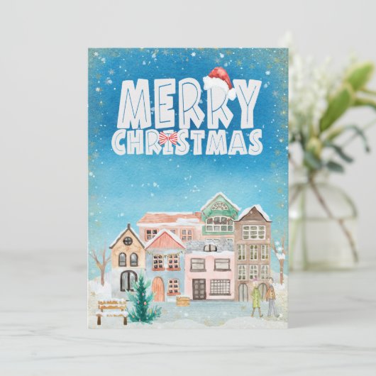 魔法の冬のハウズスノービレッジメリークリスマス シーズンカード (スタンド正面)