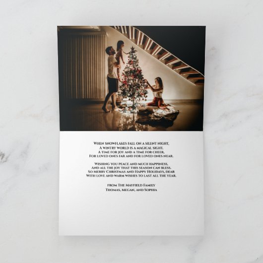 魔法の冬のマウスの実ケーキクリスマス カード (内部)