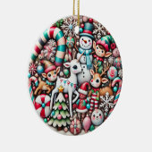 魔法の冬のワンダーランドのクリスマスオーナメント – Fai セラミックオーナメント (右)