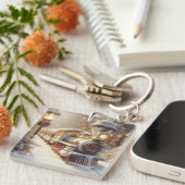 魔法の冬のワンダーランドのクリスマストレイン キーホルダー (正面右)