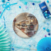 魔法の冬のワンダーランドのクリスマストレイン ペーパープレート (パーティー)