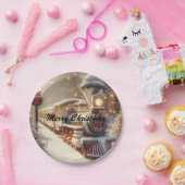 魔法の冬のワンダーランドのクリスマストレイン ペーパープレート (パーティー)