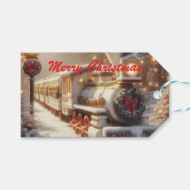 魔法の冬のワンダーランド クリスマストレイン ギフトタグ