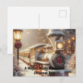 魔法の冬のワンダーランド クリスマストレイン ポストカード (正面/裏面)