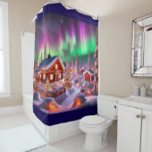 魔法の冬のワンダーランド:サンタズビレッジ シャワーカーテン (インサイチュ)