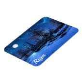 魔法の冬の夜で星空とリガ マグネット (左側)