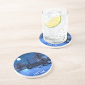 魔法の冬の夜、星空と満月 コースター (側面)