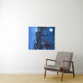 魔法の冬の夜、星空と満月 タペストリー (インサイチュ(横))